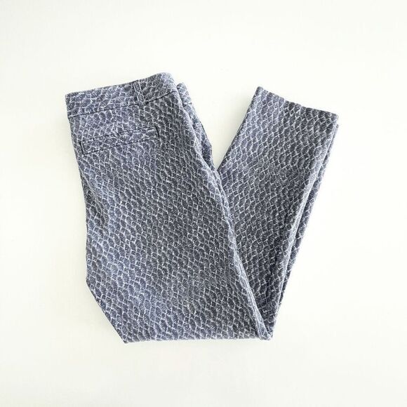 Banana Republic Womens Sloan Fit Trouser Ankle Pants Northern Python Blue White - Picture 1 of 10